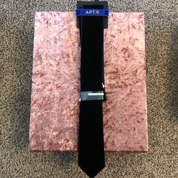NEW APT 9 Black Velvet Tie - Picture 1 of 3